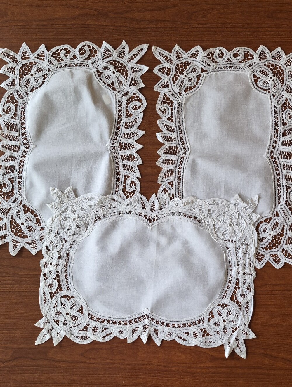 3 - Vintage Battenburg Doily Placemat Cottagecore Victorian Farmhouse Old World